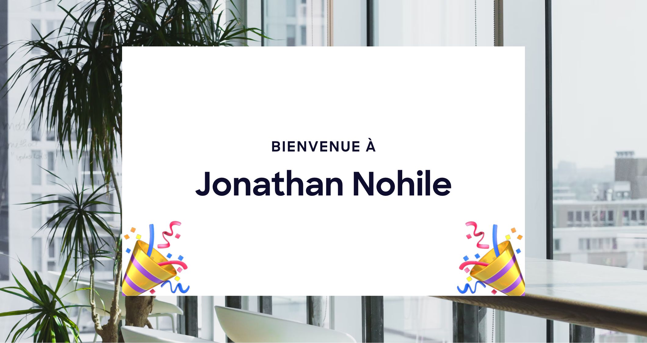 Bienvenue à Jonathan Nohile